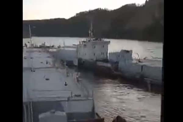 В Иркутской области из-за пьяного капитана танкера ввели режим ЧС. Видео