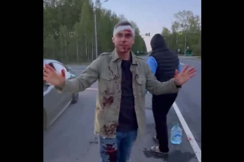 На Дмитровском шоссе в Подмосковье водитель такси сбил лося и получил травмы