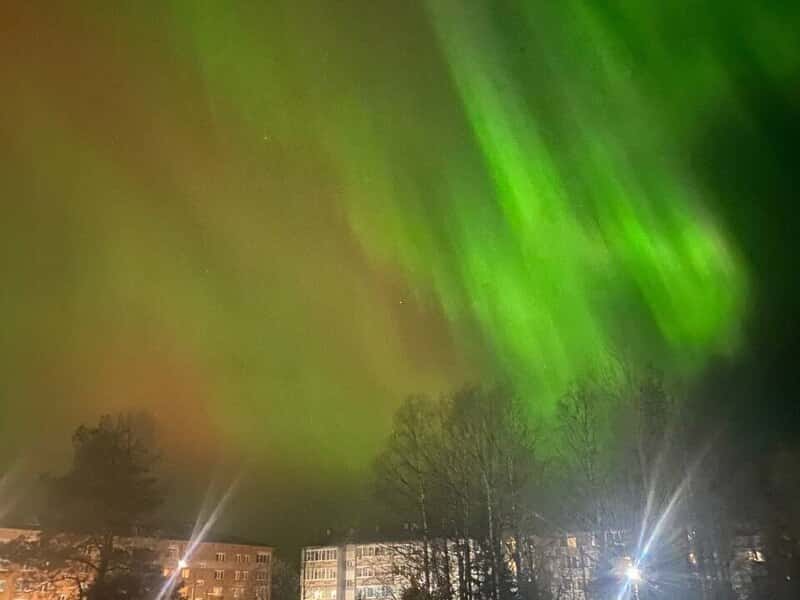 После сильнейшей магнитной бури над Россией появилось северное сияние