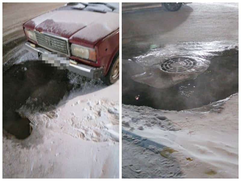 В Новосибирске прорвало канализацию — кипятком затопило около 30 автомобилей