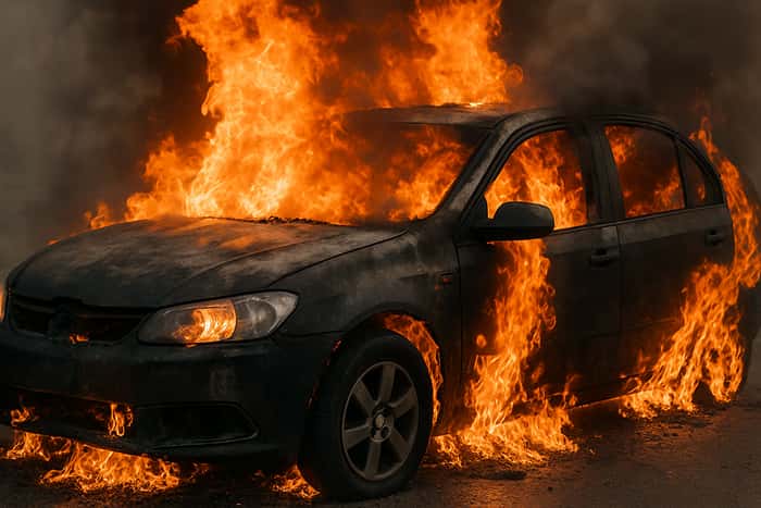 Петербурженка на почве ревности подожгла машину, где находилась ее знакомая