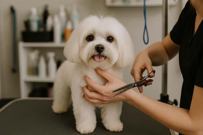 В Москве грумер случайно повредил ухо мальтийской болонке во время стрижки