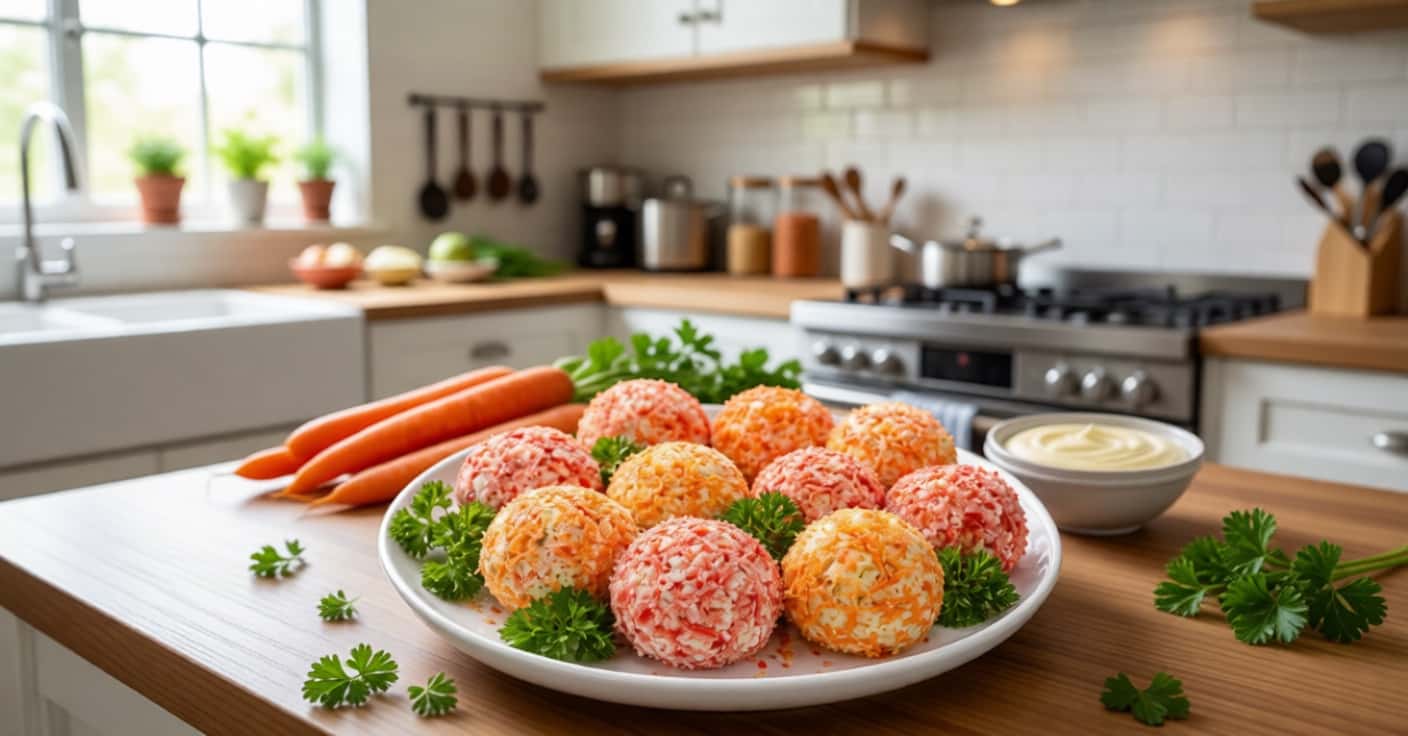 Просто тру морковь и крабовые палочки и катаю шарики: получается гора вкуснятины  за 5 минут - сметают со стола сразу