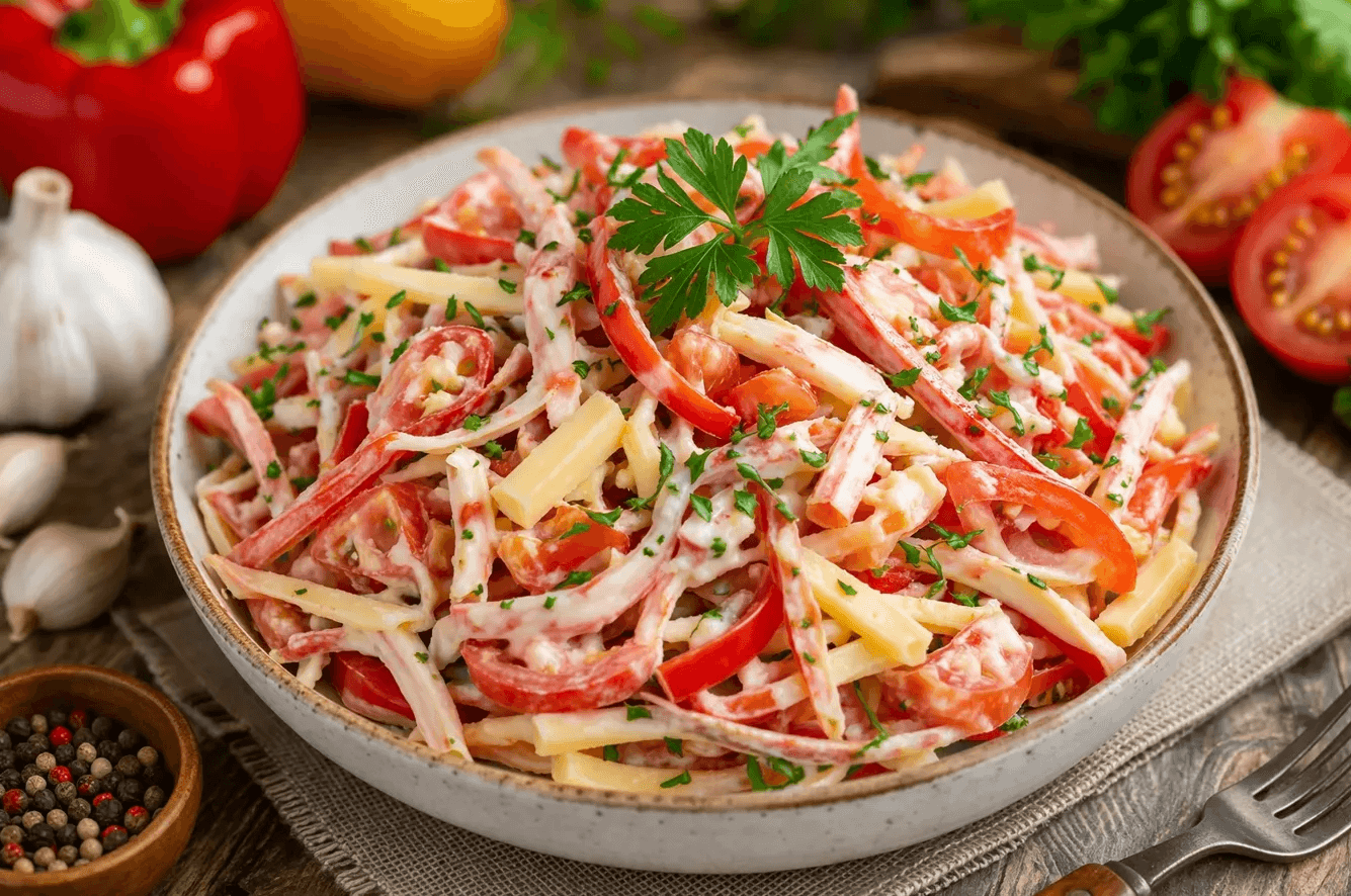 «Теона»: салат, который гости просят унести с собой - приготовила за 5 минут и его съели быстрее, чем оливье