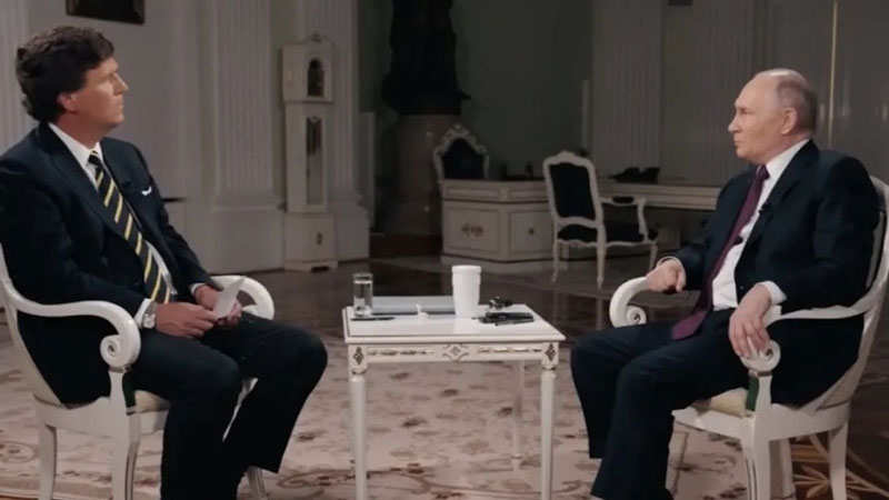 Такер Карлсон опубликовал двухчасовое интервью с Владимиром Путиным. Видео