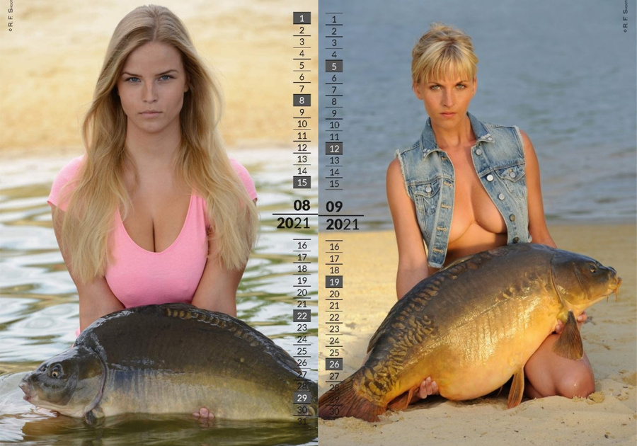 Модели разделись для рыболовного календаря, прикрывшись большим уловом, и через минуту всё раскупили