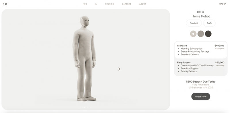 Стартап 1X представил робота Neo — домашнего помощника с искусственным интеллектом | Робот Neo уже в продаже: умный домохозяин, который убирает, готовит и разговаривает Стартап 1X представил робота Neo — домашнего помощника с искусственным интеллектом | Робот Neo уже в продаже: умный домохозяин, который убирает, готовит и разговаривает
