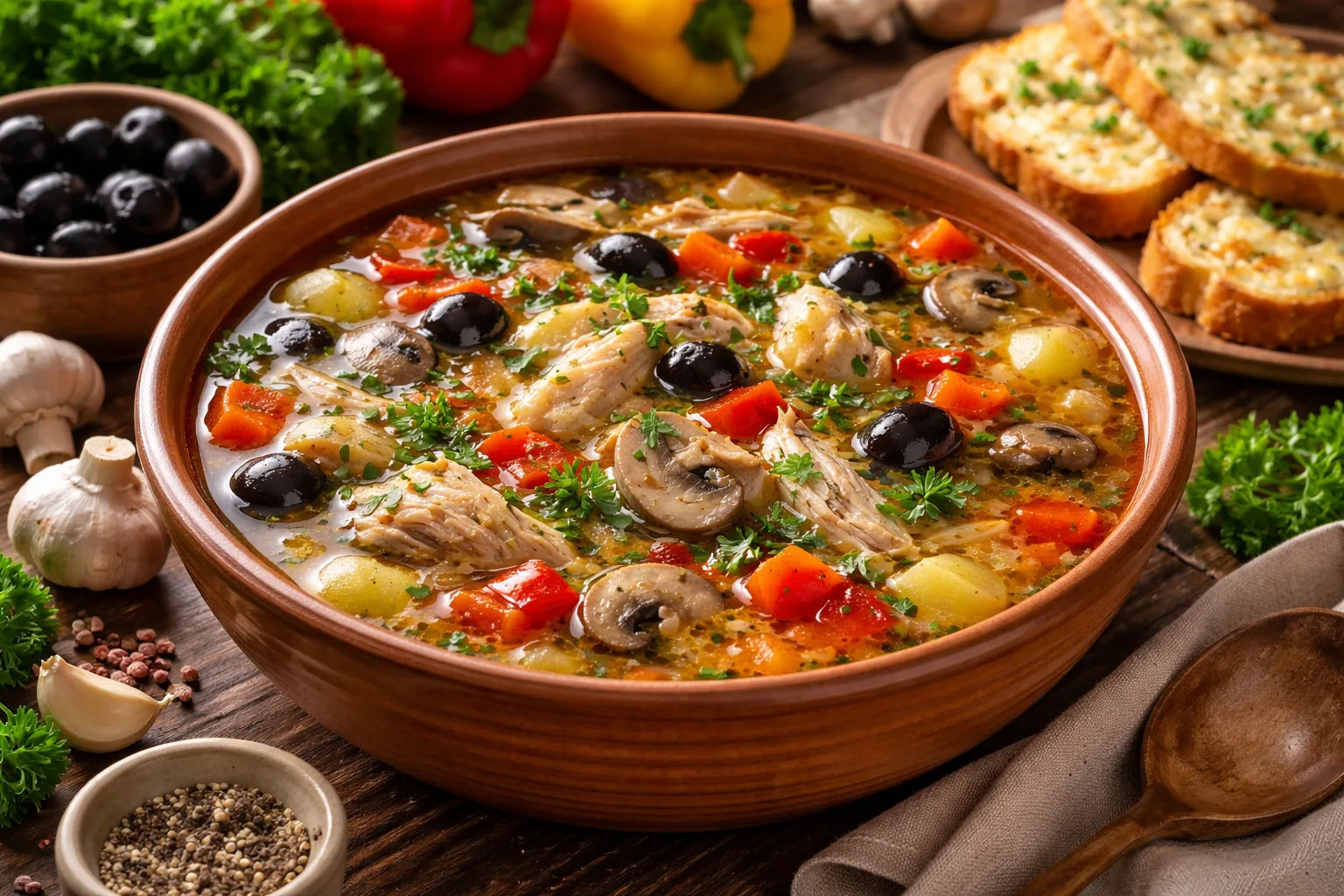 Надоел куриный суп с лапшой? Попробуйте похлёбку по‑черногорски — насыщенный вкус, южные нотки и ресторанный уровень на вашей кухне: этот суп полюбят даже дети